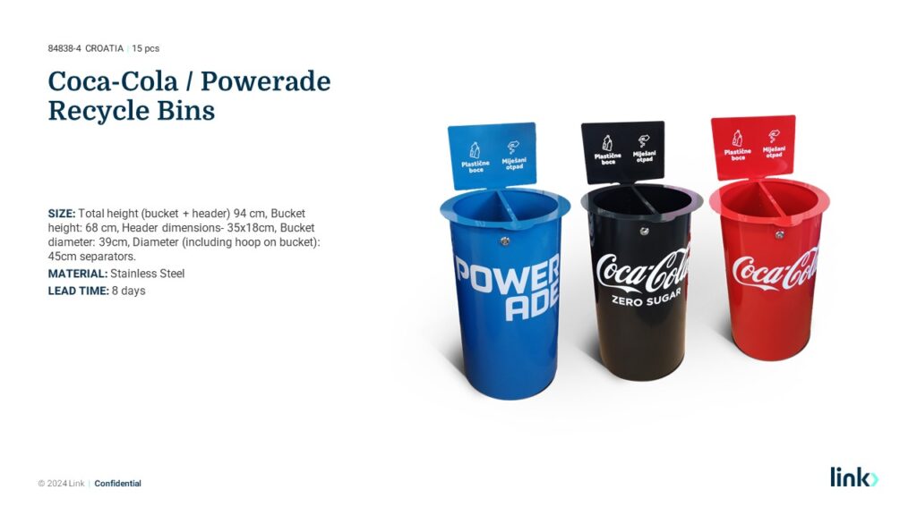 Coca-Cola Powerade Recycle Bins